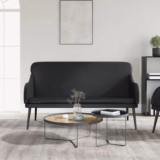 Panca Nera 110x76x80 cm in Similpelle 351430