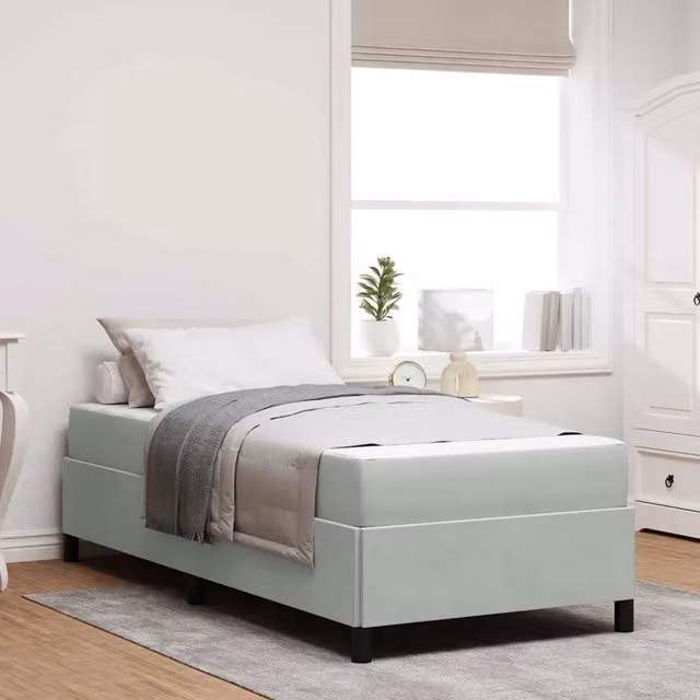 Struttura letto imbottita vidaXL in tessuto grigio con doghe in legno L: 190 cm, P: 90 cm, H: 55 cm