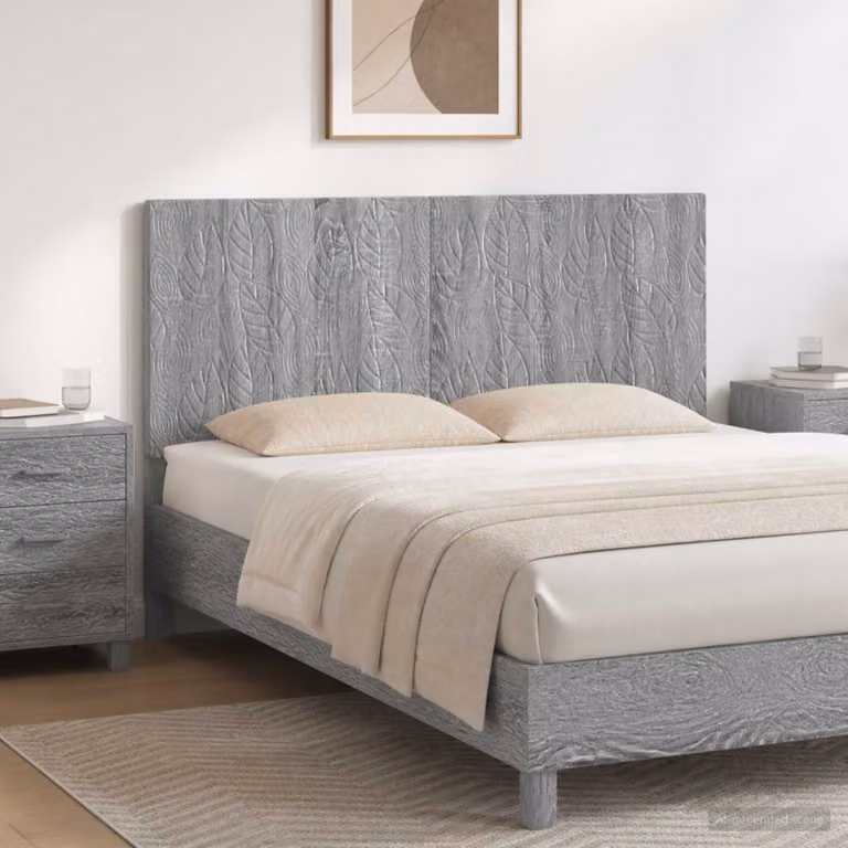 Testiera da muro vidaXL DELFT Sonoma grigio in legno ingegnerizzato con ripiano integrato e scomparti laterali L 120 cm, H 50 cm, P 10,5 cm