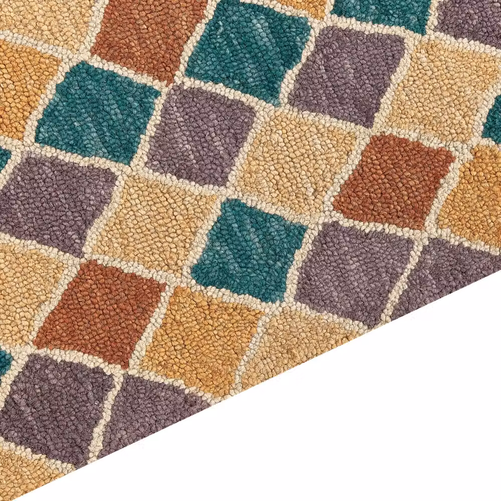 Tappeto moderno Beliani con motivo geometrico multicolore in lana, L 160 x P 230 cm – 2