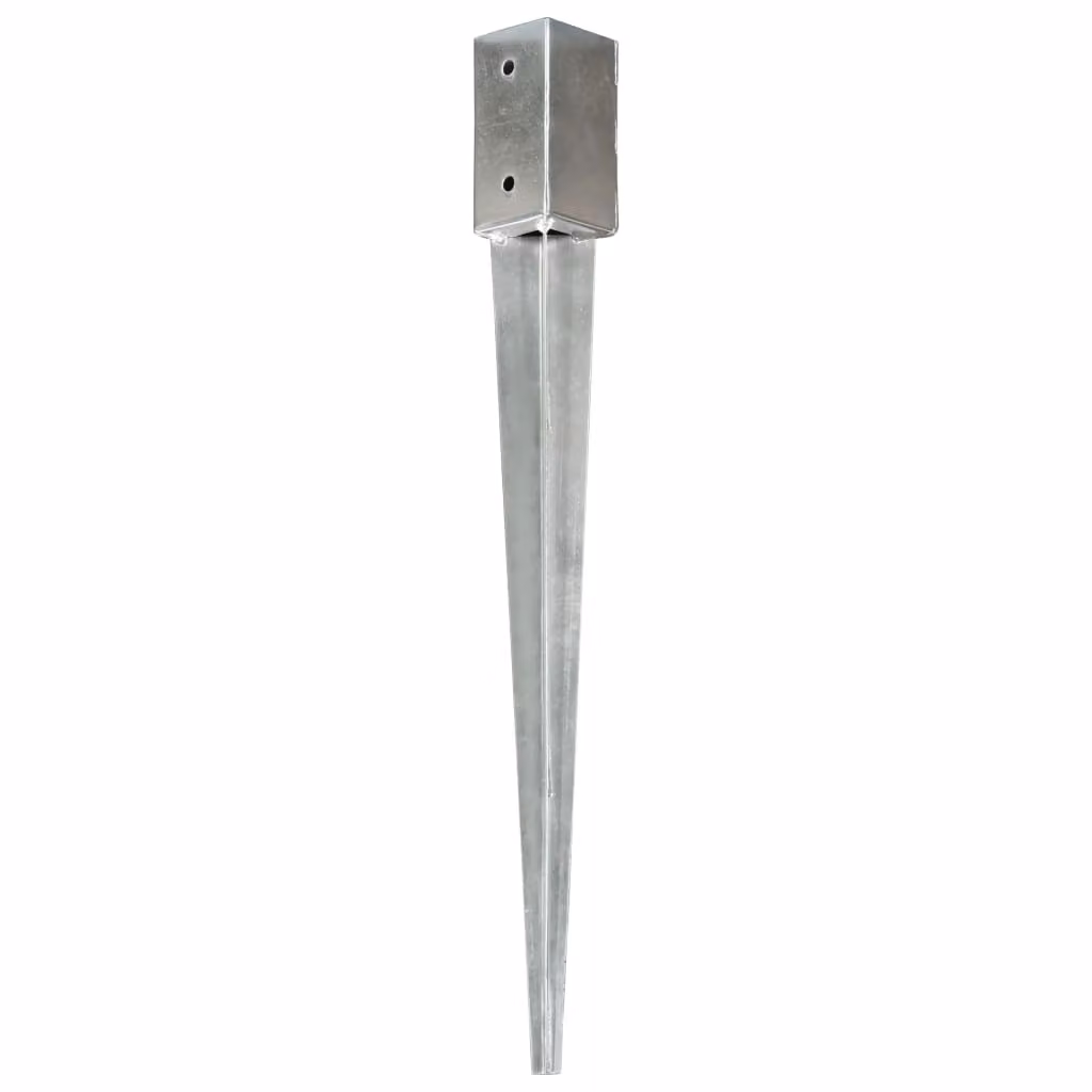 Picchetti di Terra 12 pz Argento 7x7x75 cm Acciaio Galvanizzato