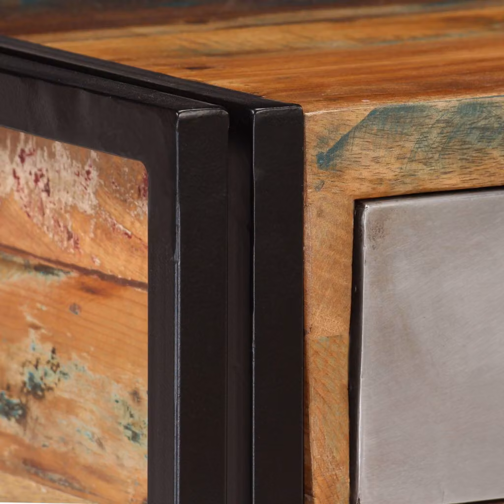 Tavolino con 3 cassetti in legno massiccio antico 100x50x35 cm