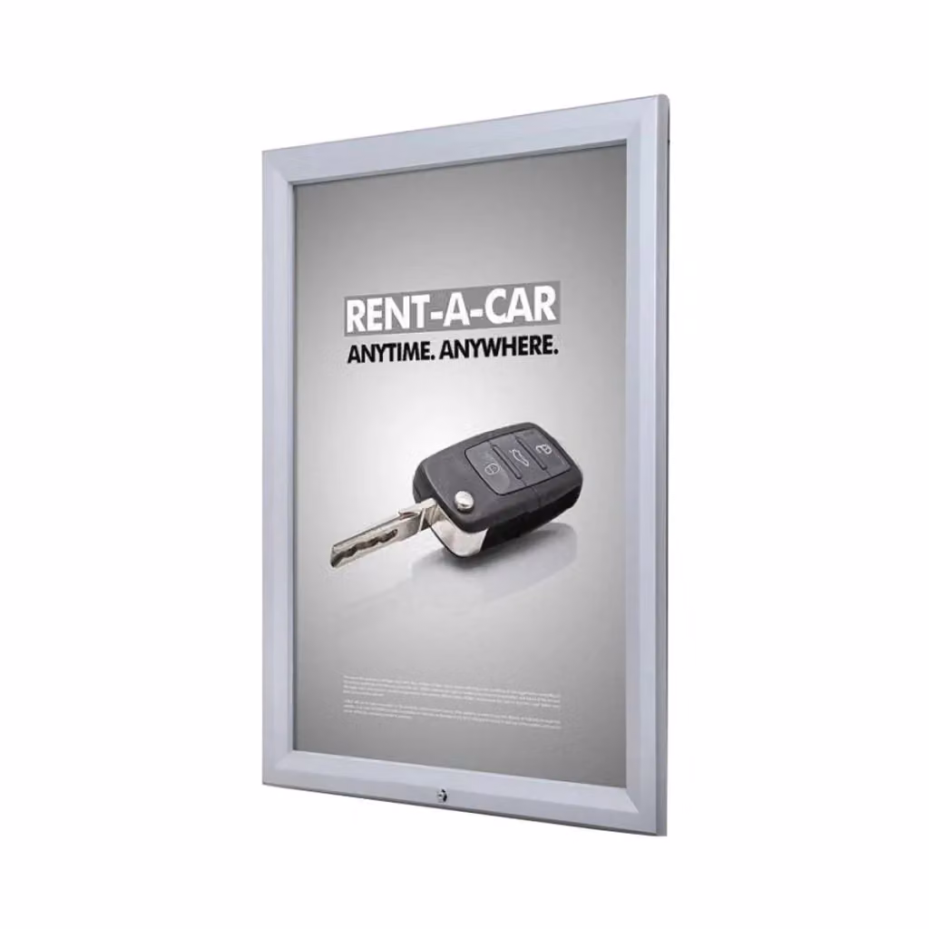 Bacheca Porta Poster con Apertura a Ribalta GIORDANOSHOP in Alluminio Silver e White L: 70 cm, H: 100 cm – 2