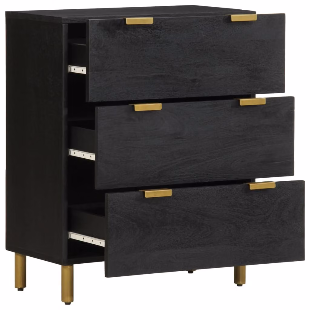 Credenza Nera 60x33x75 cm in Legno Multistrato