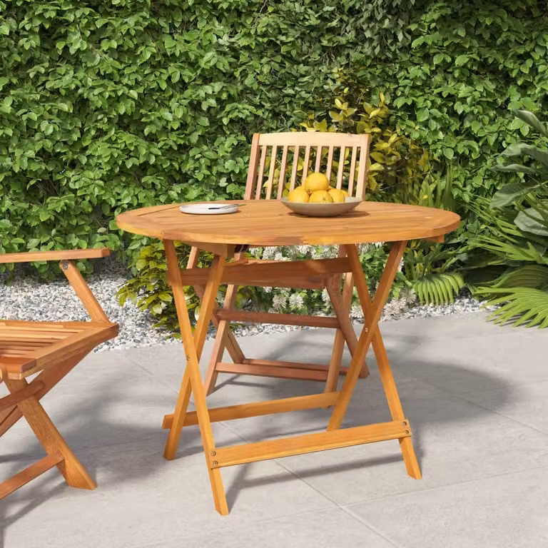 Maison Exclusive - Tavolo da giardino pieghevole Ø 90x75 cm in legno massello di acacia