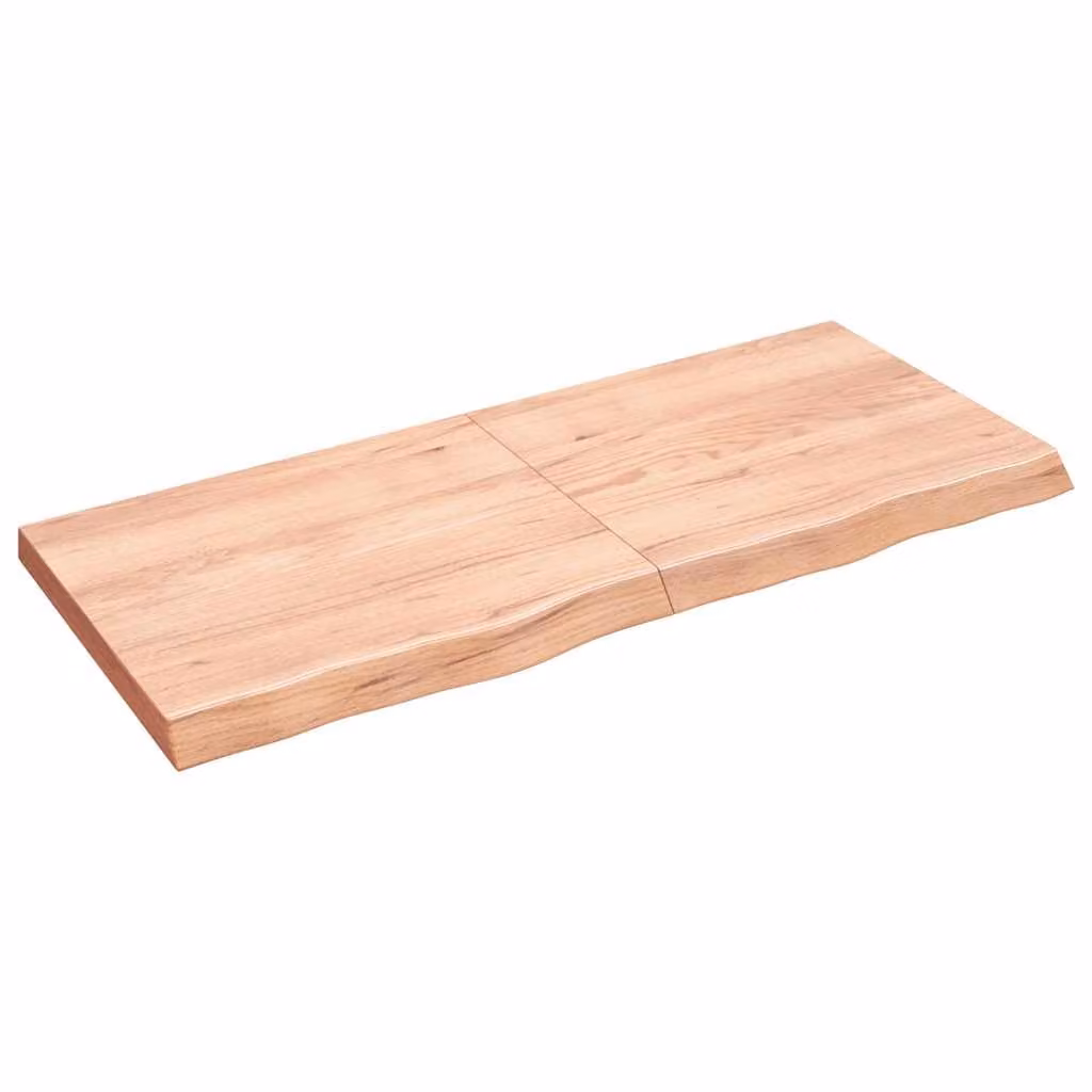 Piano Tavolo in Rovere Massello con Bordo Naturale vidaXL, Marrone, L: 140 cm, P: 60 cm, H: 33,6 cm
