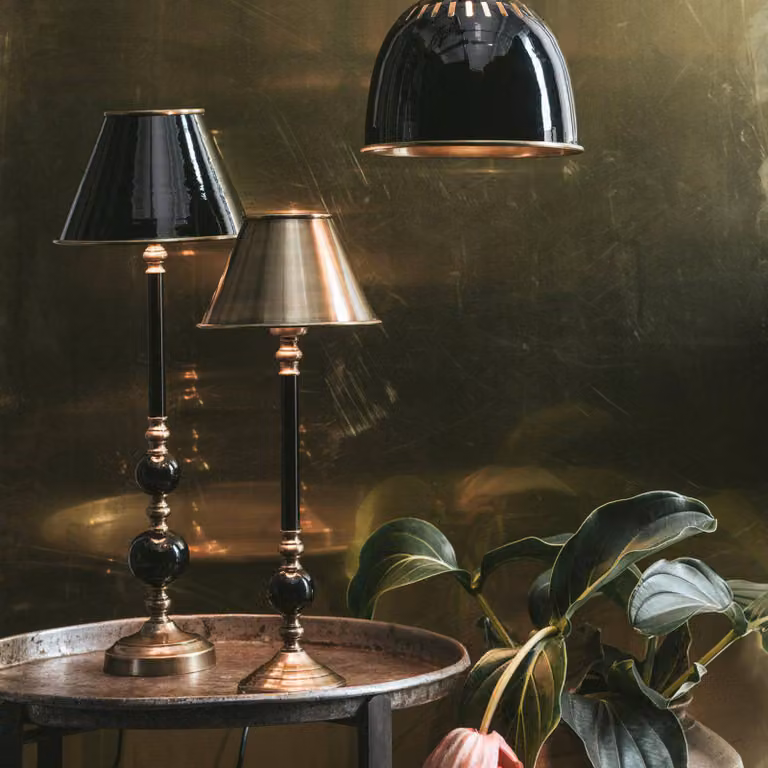 PR Home Lampada da tavolo Abbey Classic, Bronzo / Ottone antico, Soggiorno / Sala da pranzo, Metallo, Antico, Lampada da tavolo
