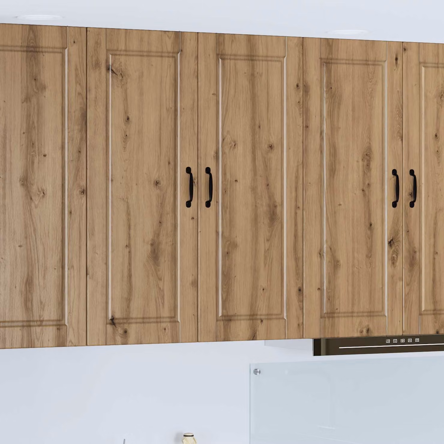 Armadietto a muro vidaXL PORTO in legno rovere marrone per cucina con ante a battente, L 80 cm x P 31 cm x H 100 cm