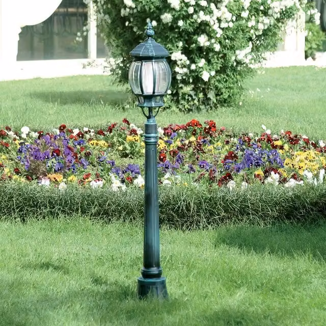 ENEA Lampione a 1 luce h.119 in Alluminio per Esterno Vialetto Giardino NERO-VERDE