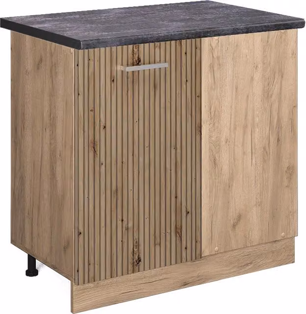 Mobile ad angolo cucina R-Line Rovere artigianale/Rovere dorato 86 cm, PL Antracite Vicco