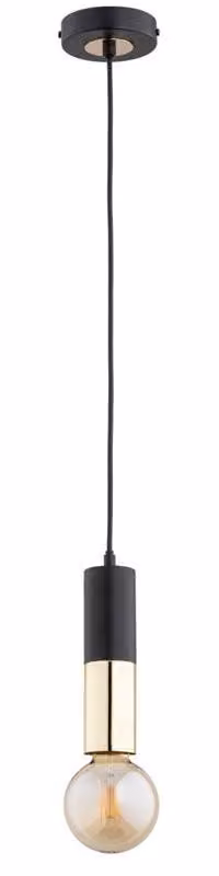 Lampada a sospensione BOLID nero-oro 1xE27x15W in metallo, dimensioni: 80x10x10 cm, IP20, Alfa