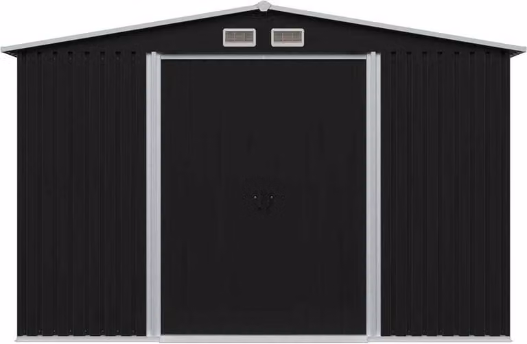 Capanno per Attrezzi Antracite in Acciaio 257x205x178 cm