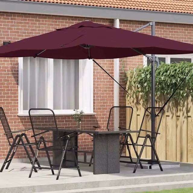 Ombrellone-Ombrello da giardino balcone Rosso Bordeaux 351 x 250 x 260 cm