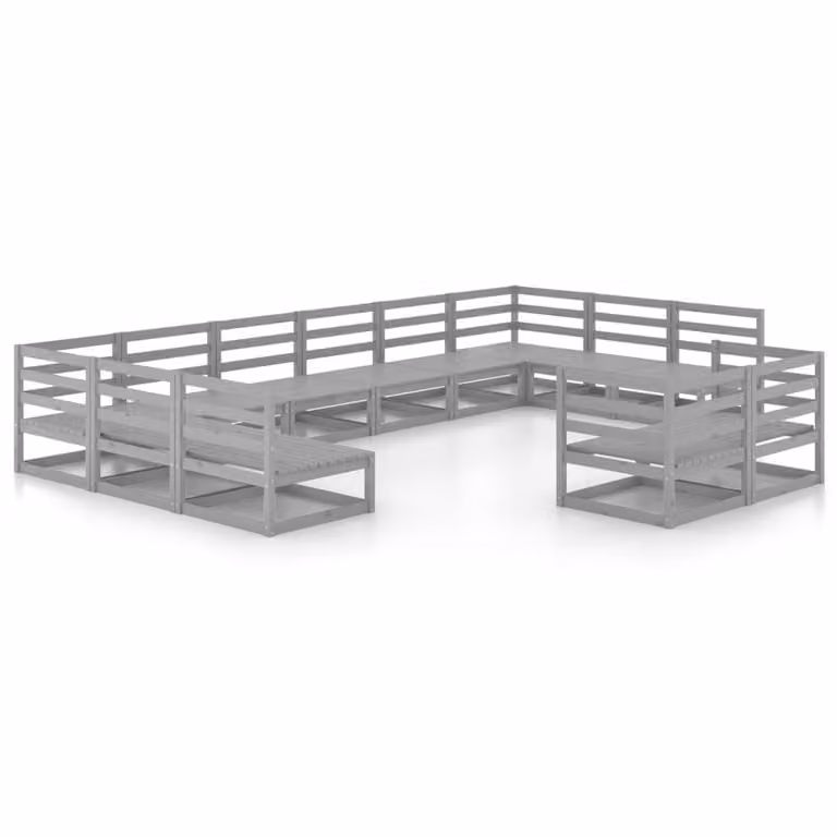 Set Divani da Giardino 12 pz in Legno Massello di Pino