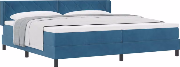 SYFAX™ Letto a molle con materasso Blu Scuro 200 x 200 cm Poliestere