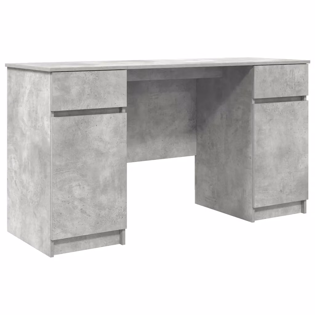 Scrivania moderna vidaXL in legno ingegnerizzato grigio L: 140 cm, P: 49 cm, H: 76 cm – 2