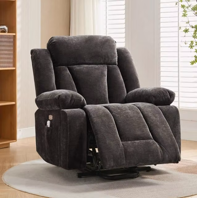 Poltrona relax elettrica alzapersona ULEVR 95x94x107 cm con massaggio 8 punti e calore lombare, marrone