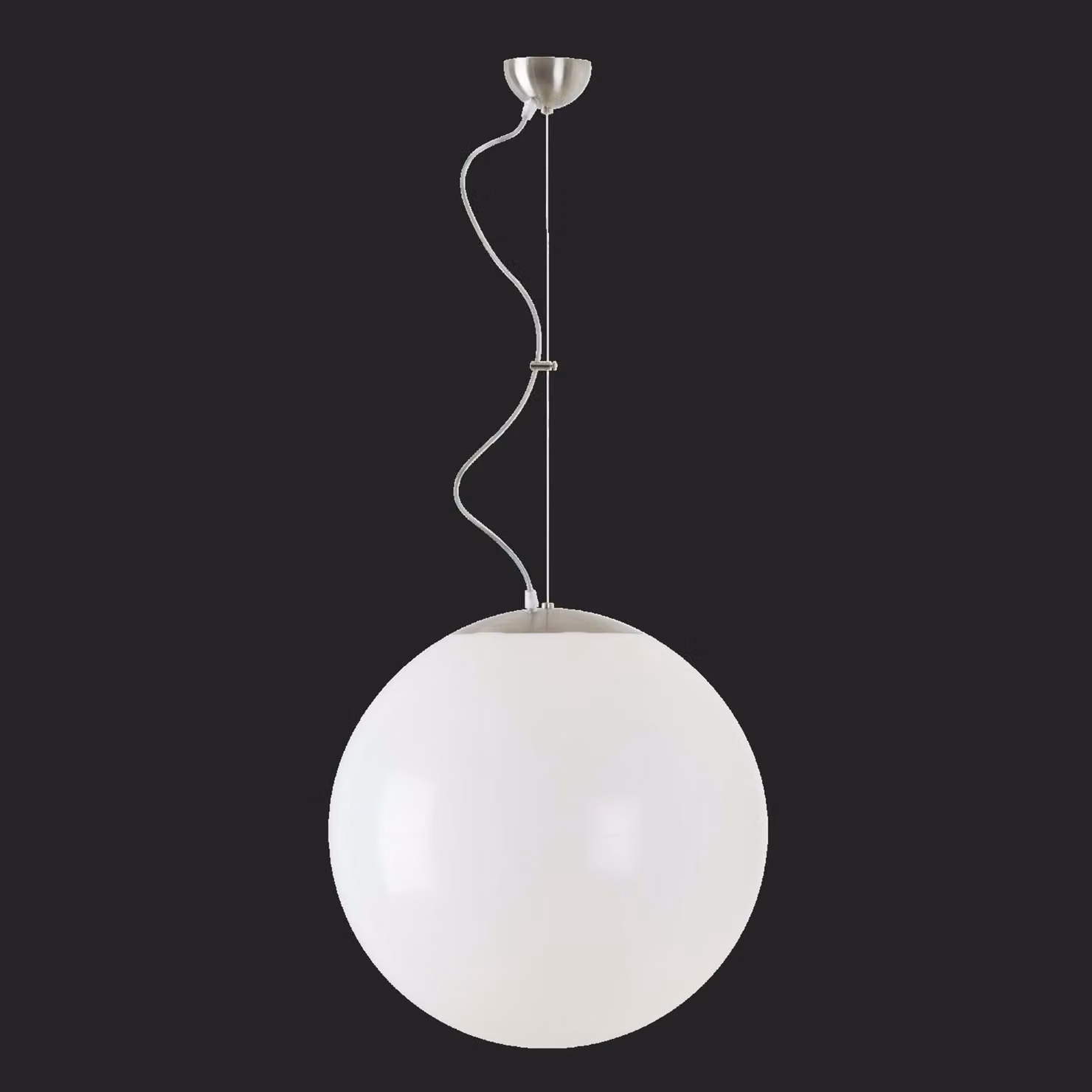 OSMONT ISI64253 ISIS L4 PM apparecchio a sospensione in plastica acciaio inox spazzolato / bianco IP40 3000 K 41W LED combinazione di emergenza 3 h