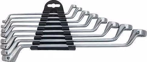 Set di chiavi Strend Pro HR32581, 8 pezzi, Cr-V, 6-22 mm, a anello, piegate a 75