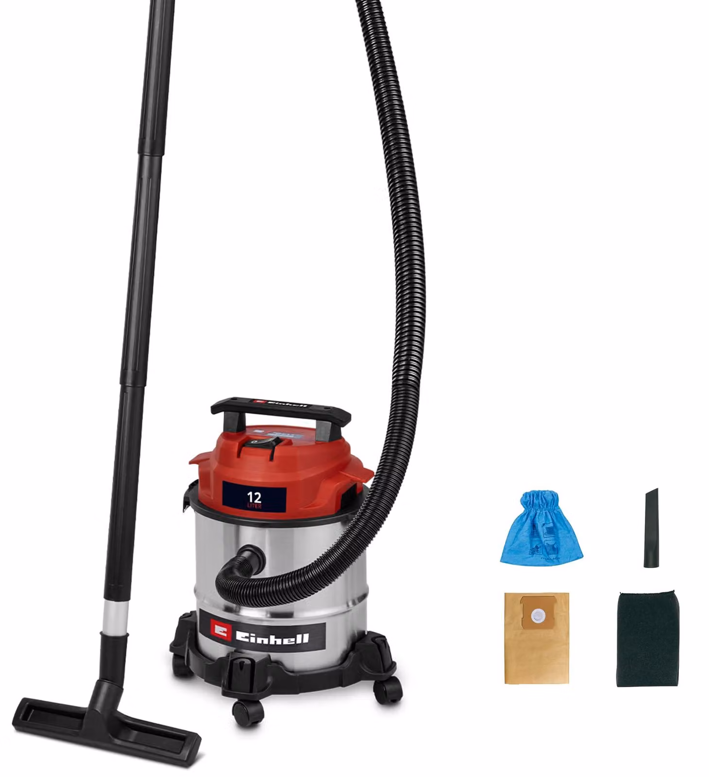 Aspirapolvere e liquidi – TC-VC 1240 S – Serbatoio in acciaio inox da 12 L – 950 W – 180 mbar