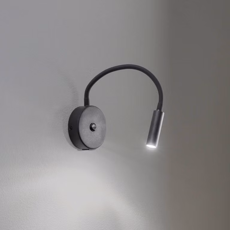 Applique da parete Lagos USB TK Lighting, Nero, Camera da letto, Metallo, Moderno, Applique
