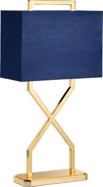Lampada da tavolo oro paralume blu Cross E27 60W Elstead