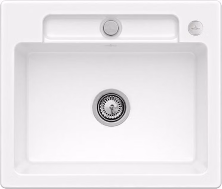 Lavello da cucina Villeroy&Boch, lavello da cucina Siluet 60 S White Alpine 600x510mm, larghezza base 60cm