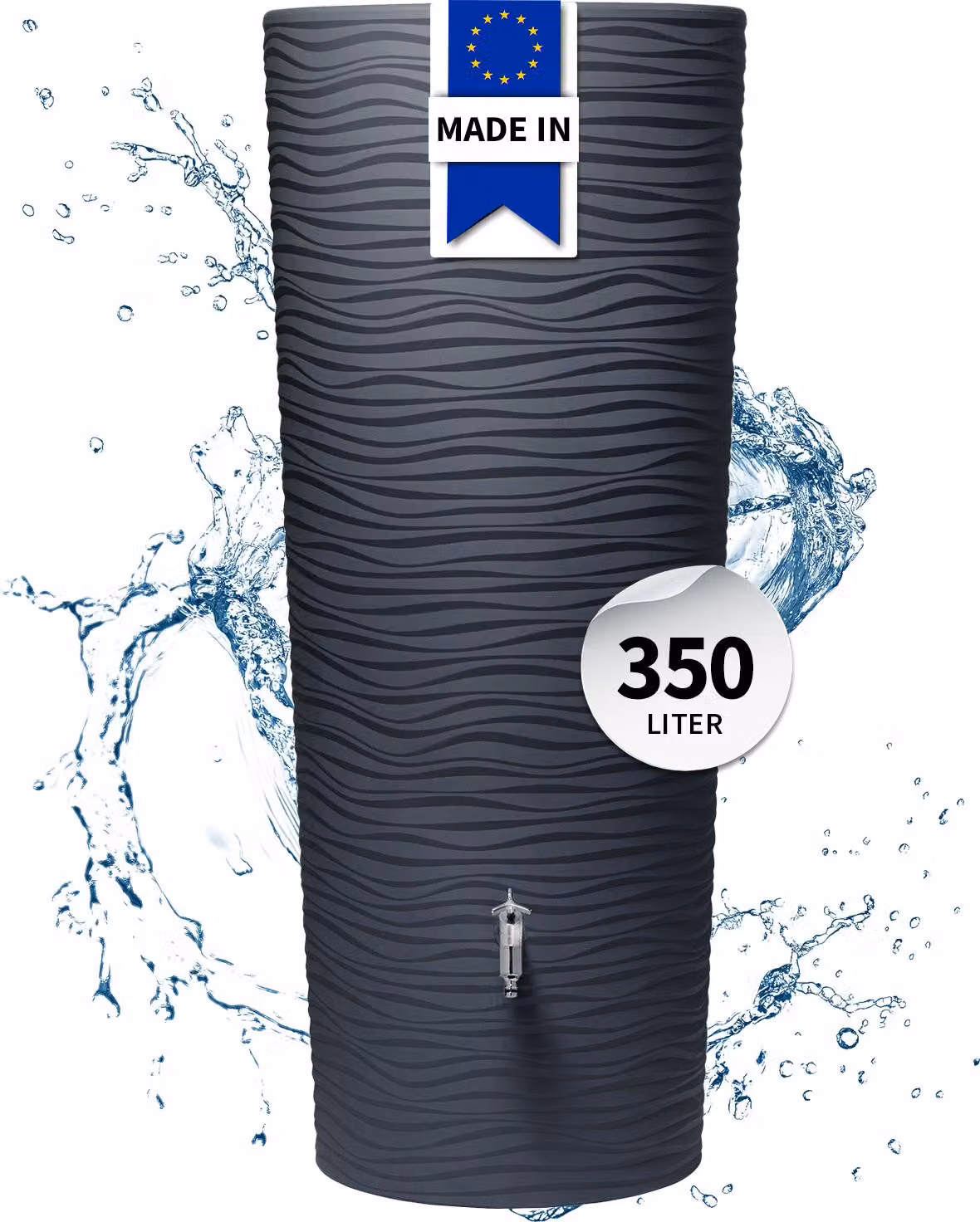 Serbatoio di raccolta dell'acqua piovana GARANTIA Natura 2in1, 350 litri, colore grigio grafite