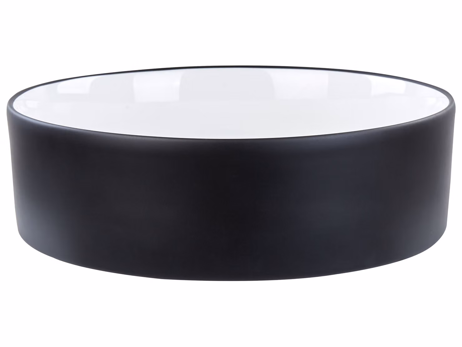 BELIANI Lavabo da bagno da appoggio in Vetroceramica nera lucida 40 cm rotondo stile moderno