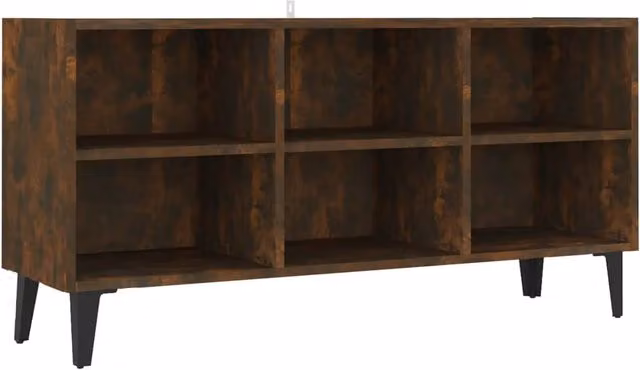 Mobile TV multimediale mensola TV credenza mobile TV per sala da pranzo soggiorno camera da letto con gambe in metallo finitura rovere affumicato 103,5 x 30 x 50 cm marrone 02_0026876
