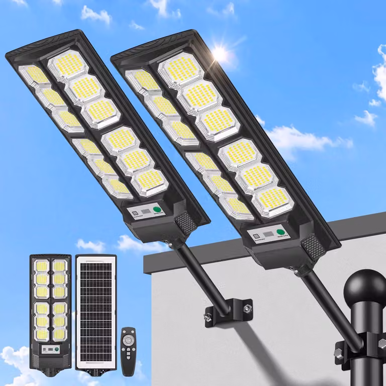 Lampioni solari, confezione da 2, 6500K, 10.000 lumen, con sensore di movimento