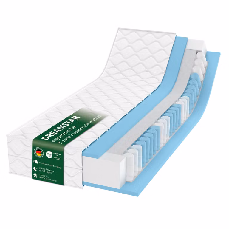 Materasso a molle insacchettate 80x200 cm | Altezza 25 cm | Materasso reversibile H2 e H3 | Dreamstar Ergo Flex TFK Ultra