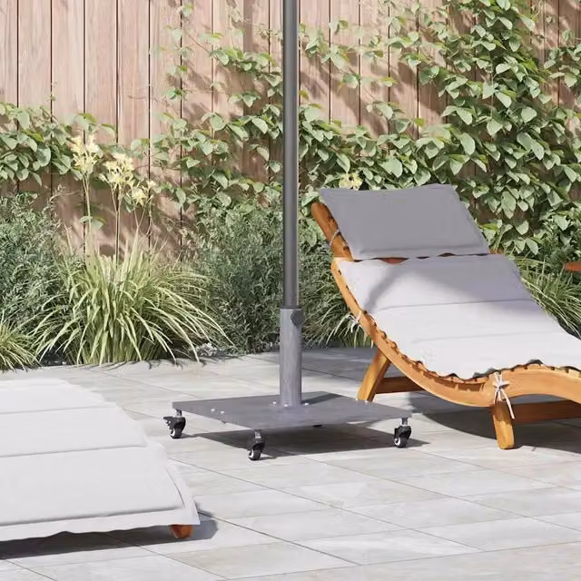Base per ombrellone in acciaio con effetto legno grigio scuro da 26,75 kg