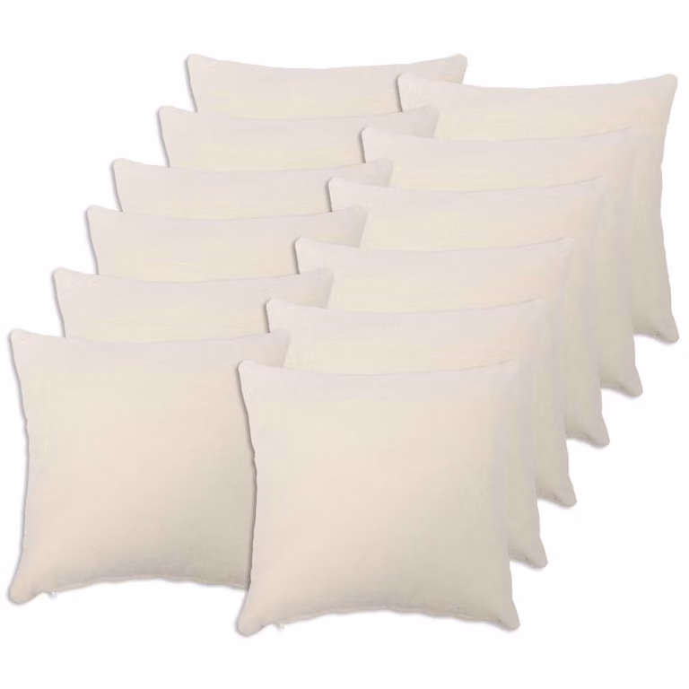 Set di 12 federe vidaXL HEERLEN color crema in tessuto bouclé, L 50 cm x P 50 cm