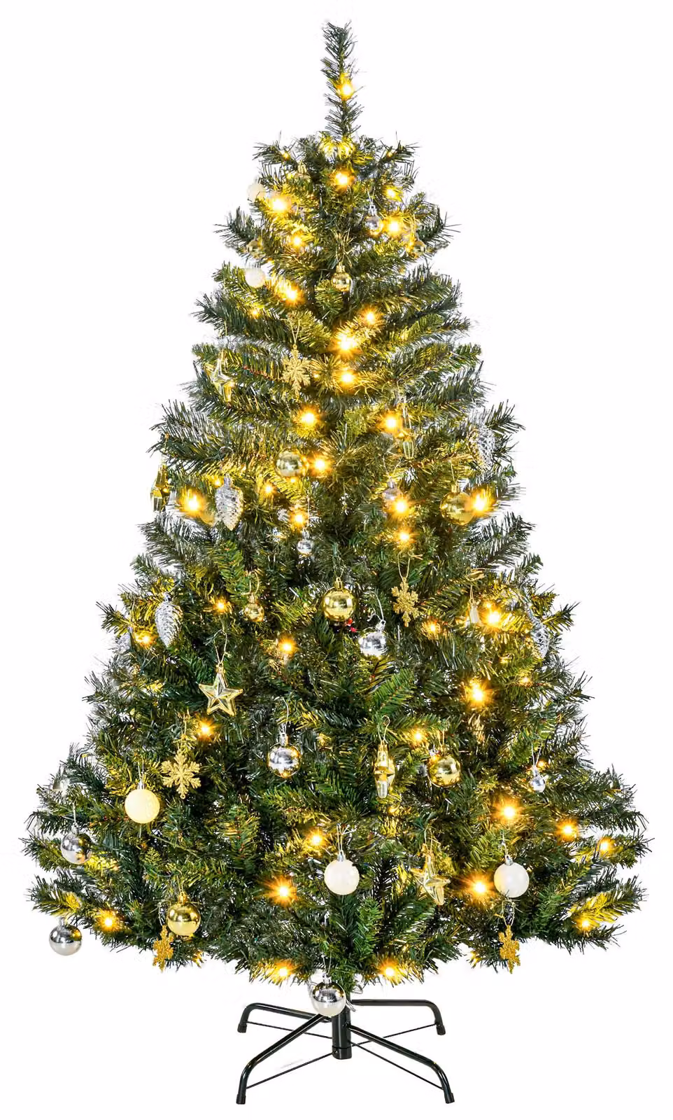 Albero di Natale, albero di Natale artificiale, decorazioni incluse  95 cm x 95 cm x 150 cm, verde