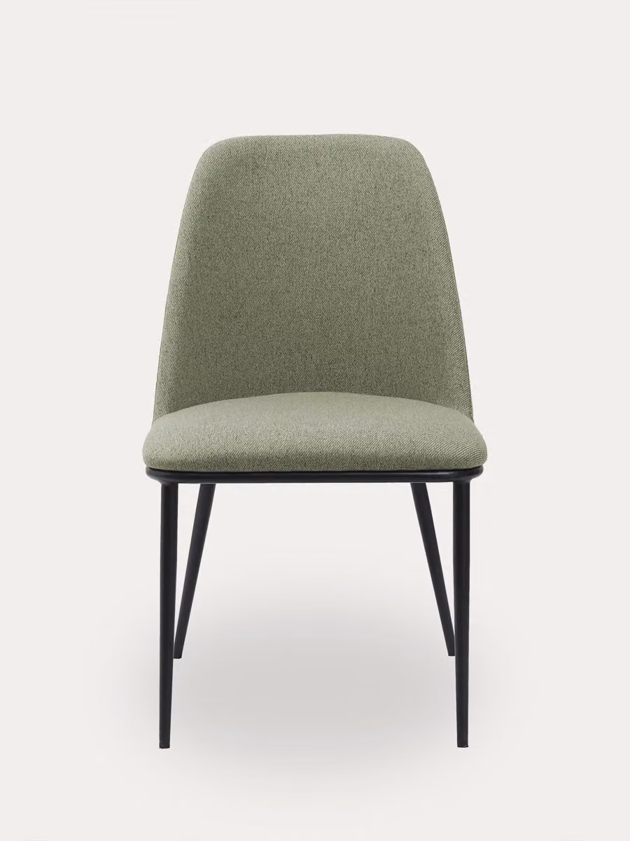 Sedia imbottita Loire Kenay Home verde con struttura in metallo nero – 2