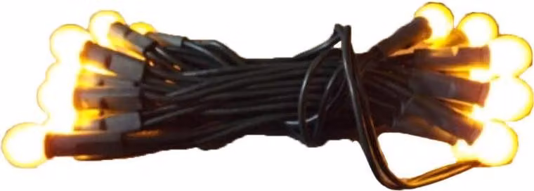 Luci dell'albero di Natale con perle gialle 20L su cavo verde da 1,4 m, 220V-240V per uso interno