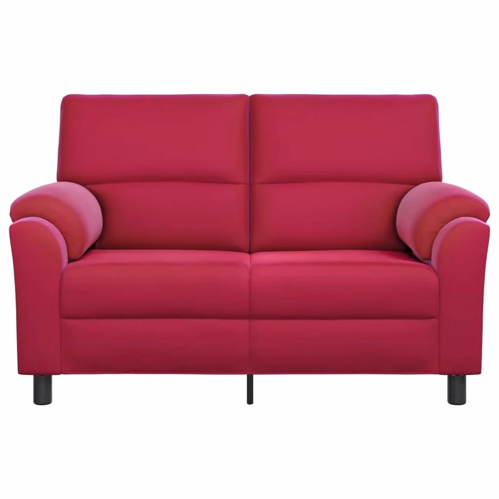 Divano moderno in velluto rosso vidaXL con coperture rimovibili L: 154 cm, P: 85 cm, H: 93 cm – 2