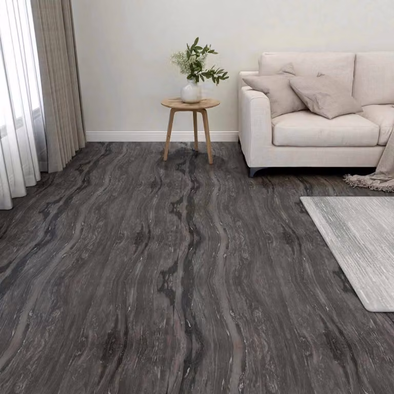 Tavole per pavimenti adesive vidaXL in PVC grigio, 5,11 m², 55 pezzi