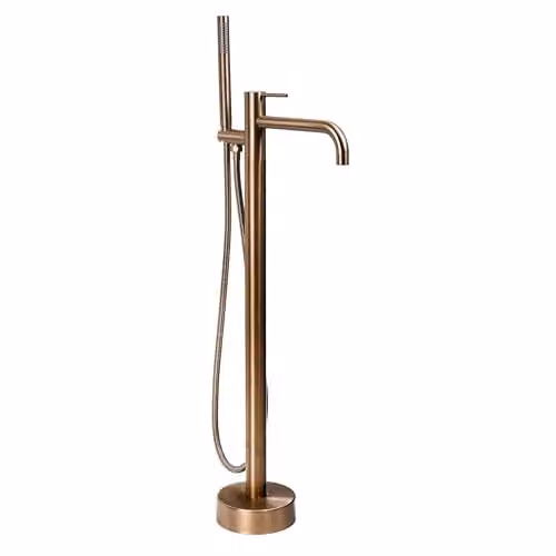 Rea - Rubinetto per vasca da bagno Clif - rame spazzolato - 26 x 16 x 99,5 cm