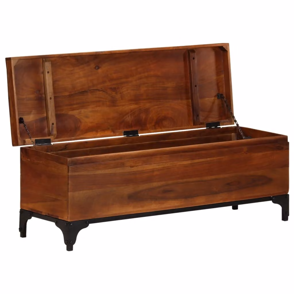 Baule 110x35x41 cm in Legno Massello di Acacia