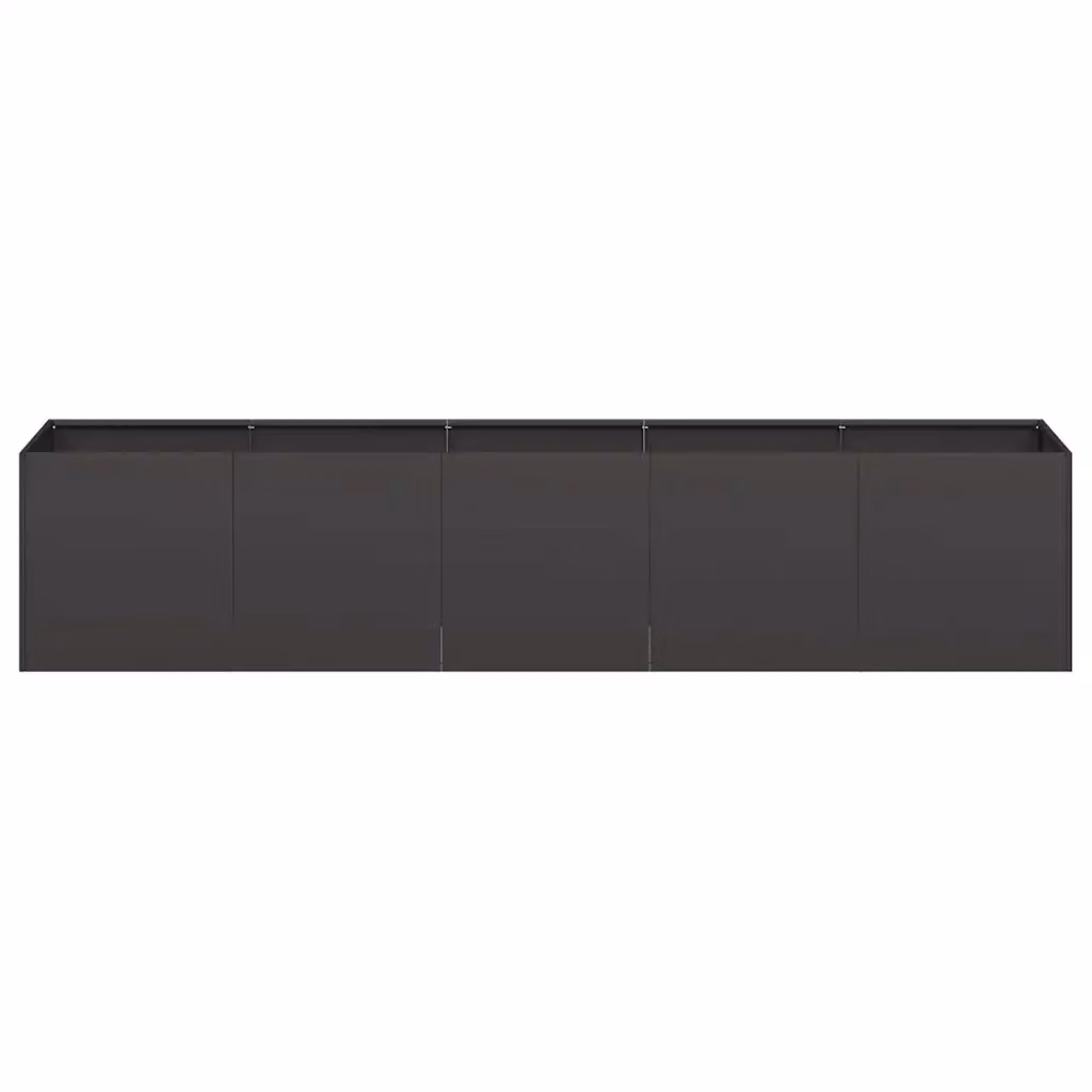 Fioriera moderna HELLOSHOP26 in acciaio nero per giardino o orto ornamentale L: 200 cm, P: 40 cm, H: 40 cm – 2