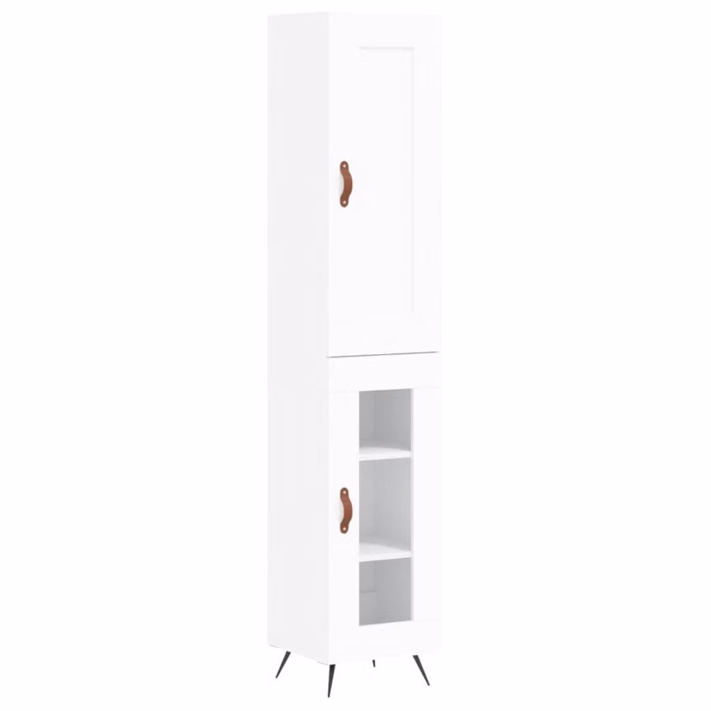 Credenza Bianca 34,5x34x180 cm in Legno Multistrato