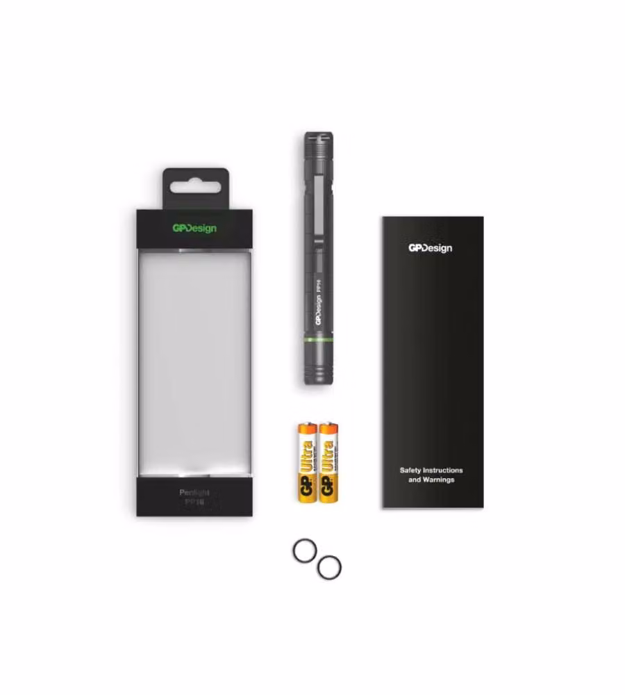 Torcia LED PP16 Penna Design Regolabile 140lm e 20lm con 2 Batterie Mini Stilo AAA