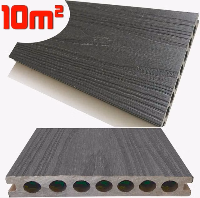 Listone WPC 3D SUPRAM HD per decking e pavimentazione, colore Grigio effetto legno, L: 13,8 cm, Lunghezza: 220 cm, Spessore: 22 mm