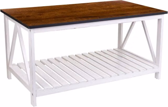 Tavolino rettangolare in stile scandinavo WANDERLUST DECO in legno bianco laccato L: 92 cm, P: 53 cm, H: 46 cm