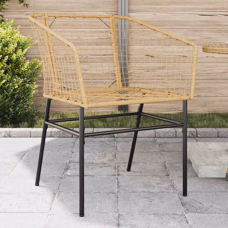 Set di 2 sedie da giardino vidaXL in polyrattan marrone con braccioli