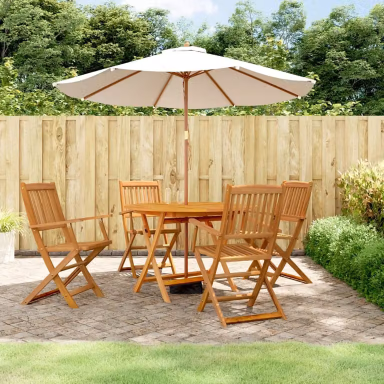 Maison Exclusive - Set da Pranzo per Giardino 5 pz in Legno Massello di Acacia
