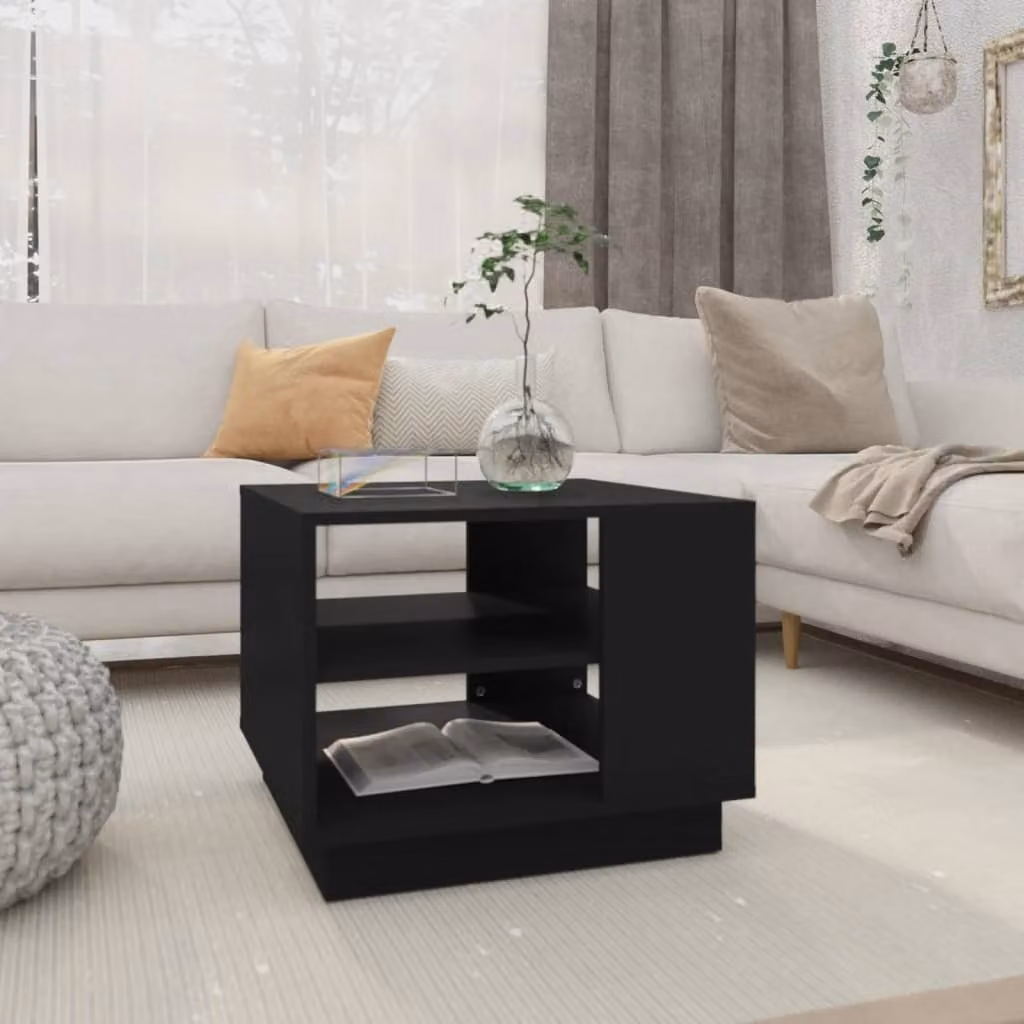 Maison Exclusive - Tavolino nero 55x55x43 cm in materiale composito