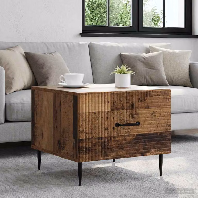 vidaXL Tavolino da salotto moderno in legno marrone con cassetto L: 49 cm, P: 50 cm, H: 40 cm
